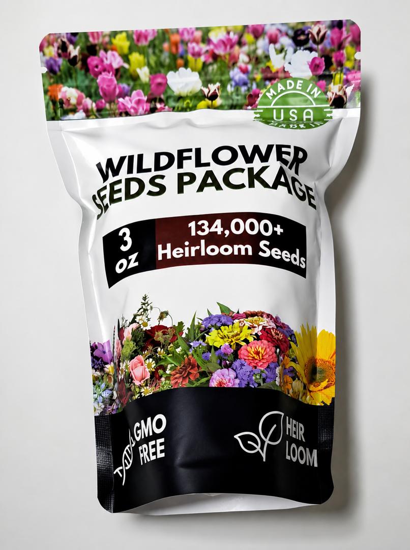 Mélange Premium de Graines de Fleurs Sauvages – 134 000+ Graines Héritage