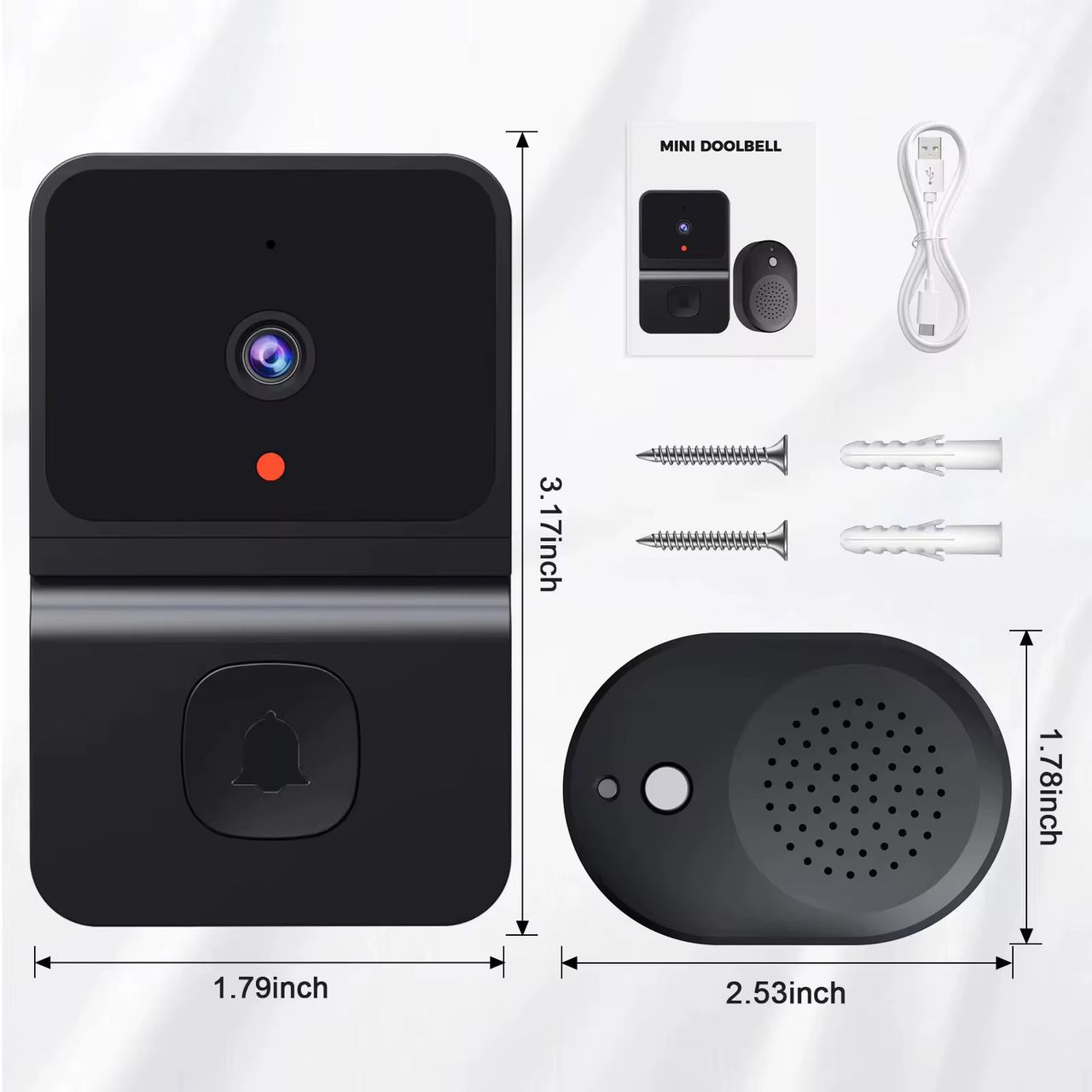 Sonnette connectée avec caméra (visiophone sans fil)  ( ( 1 an de garantie )